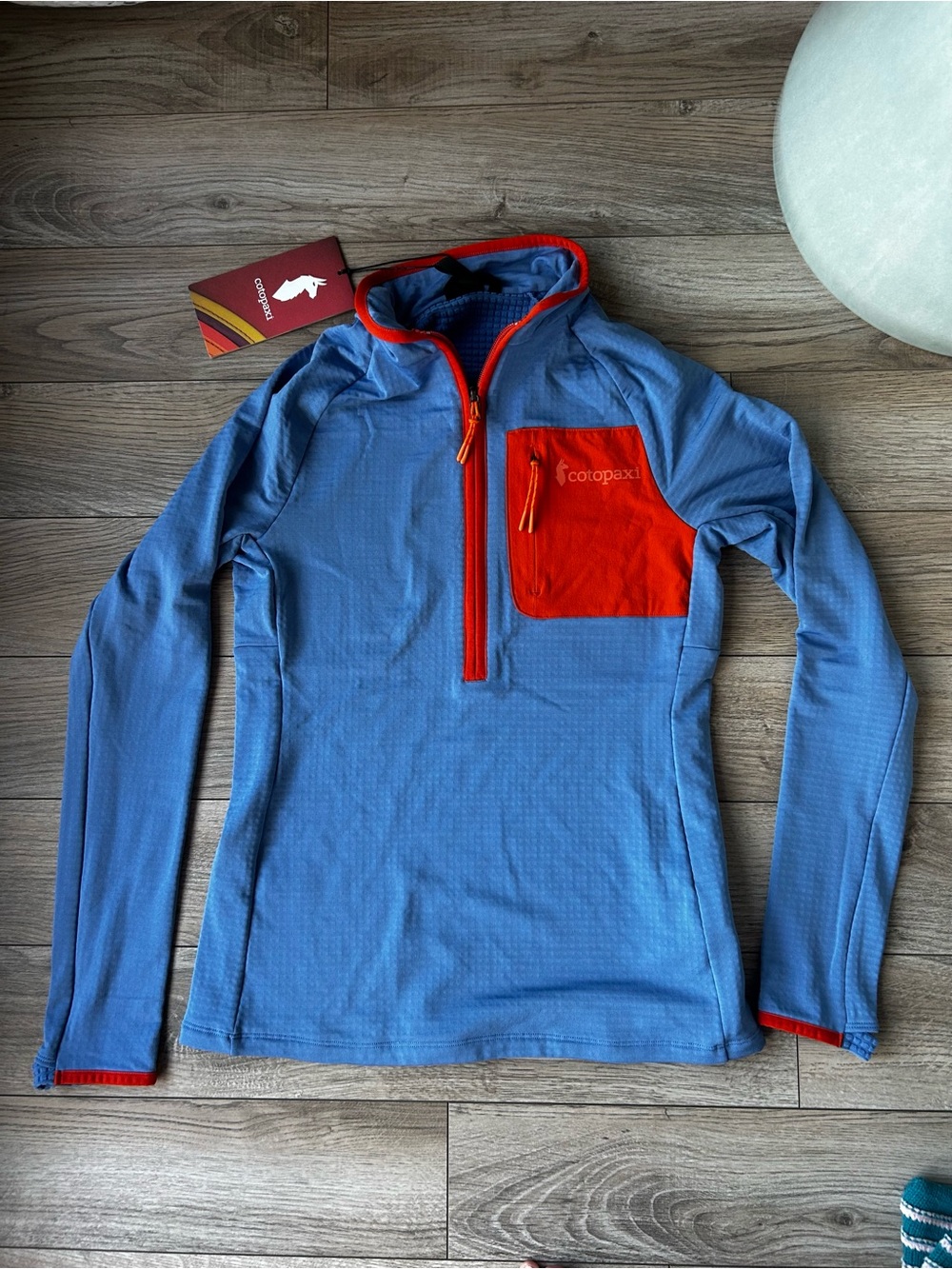 cotopaxi Blue and Red Half-Zip Hoodie